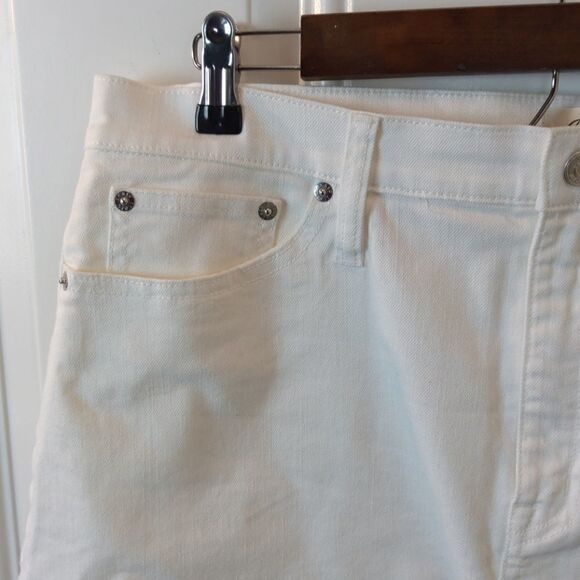 J.Crew raw edge hem White denim skirt (size 36x18) - Picture 2 of 8